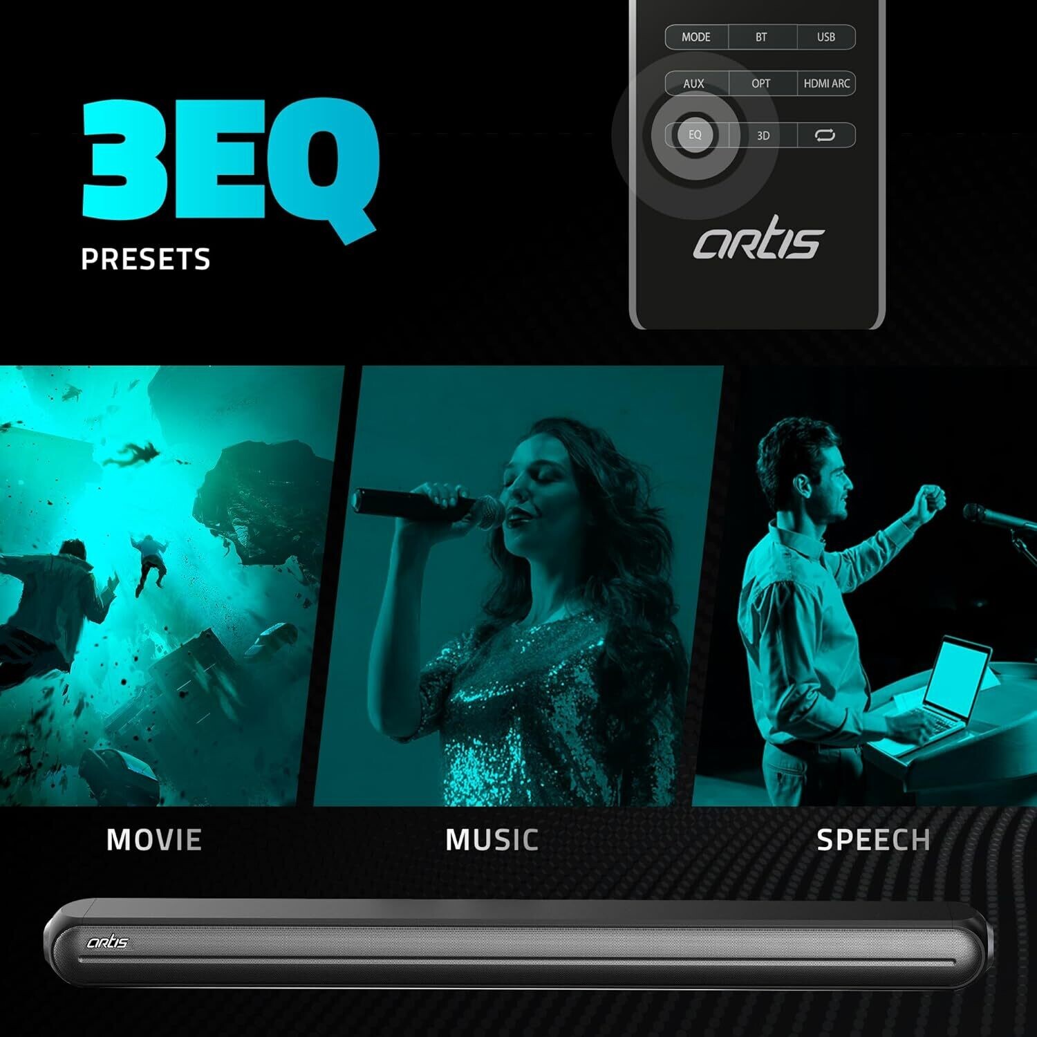 Artis X700 2.1 CH 120 Watts Bluetooth Sound Bar Artis X700 2.1 CH 120 Watts Bluetooth Sound Bar