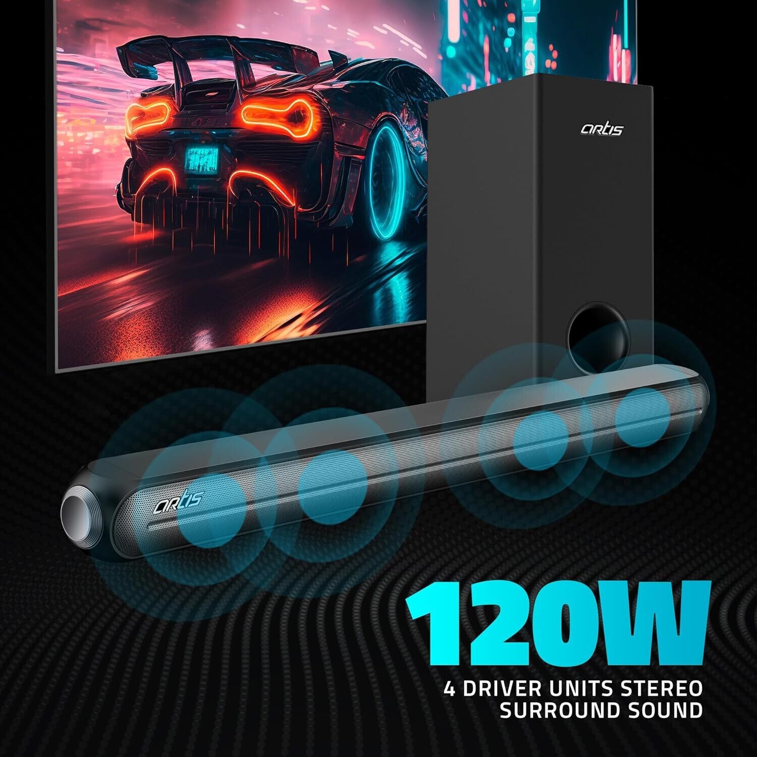 Artis X700 2.1 CH 120 Watts Bluetooth Sound Bar Artis X700 2.1 CH 120 Watts Bluetooth Sound Bar