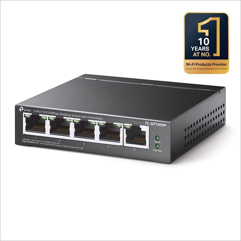TP Link TL-SF1005P 5-Port Desktop PoE Switch with 4-Port PoE TP Link TL-SF1005P 5-Port Desktop PoE Switch with 4-Port PoE