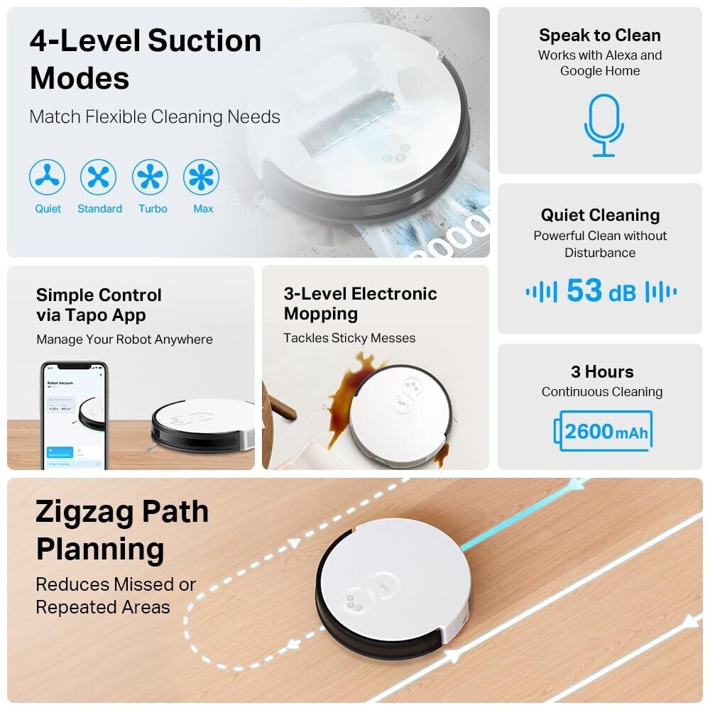 TP-Link Tapo RV10 2-in-1 Robotic Vacuum Cleaner
