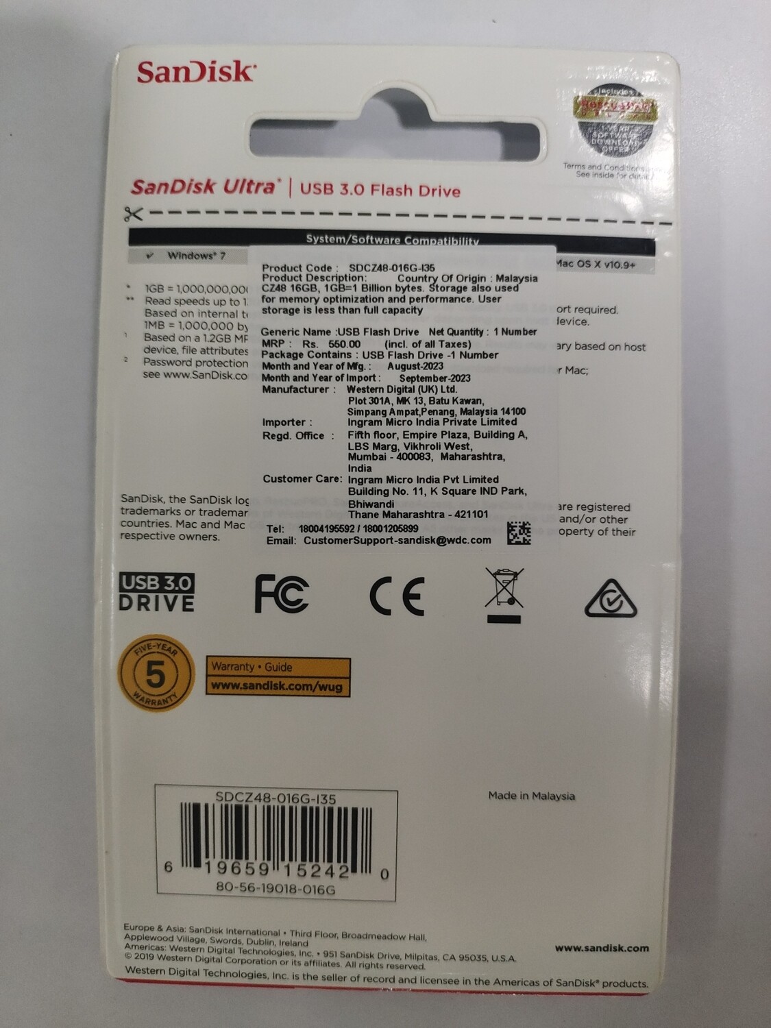 SanDisk Ultra 16GB USB 3.0 Pen Drive ,CZ48