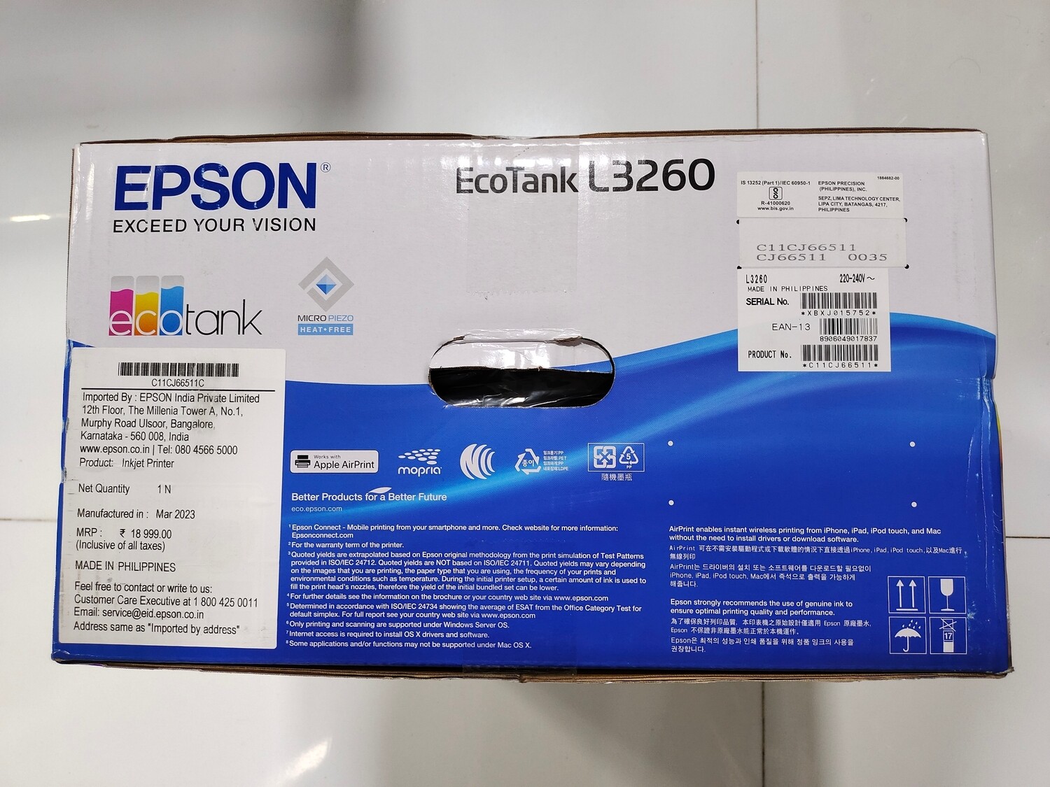 Epson EcoTank L3260 A4 Wi-Fi All-in-One Ink Tank Printer Epson EcoTank L3260 A4 Wi-Fi All-in-One Ink Tank Printer