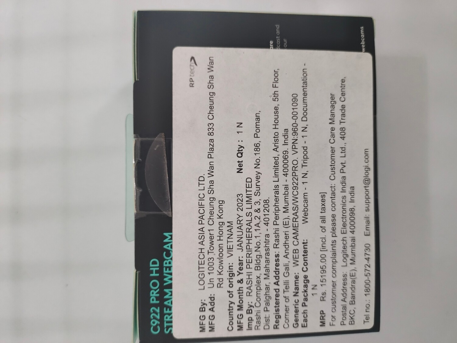 Logitech C922 Pro Stream Full HD Webcam, 1080p/30fps Logitech C922 Pro Stream Full HD Webcam, 1080p/30fps