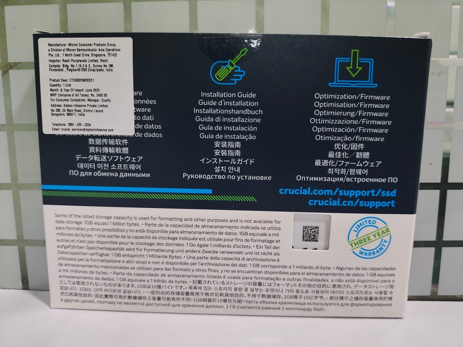 Crucial 240GB Sata 2.5-inch internal SSD (BX500)