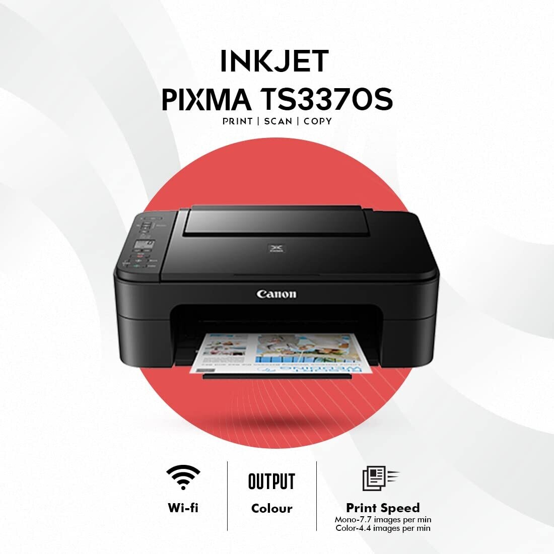 Canon Pixma TS3370S Multi-function WiFi Color Printer