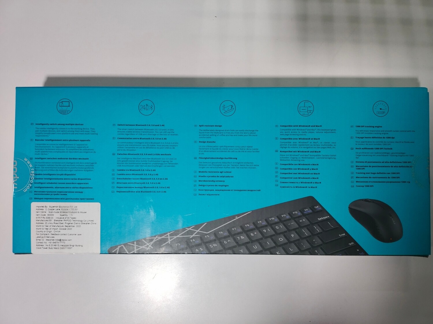 Rapoo 8000M Multi-Mode Keyboard and Mouse