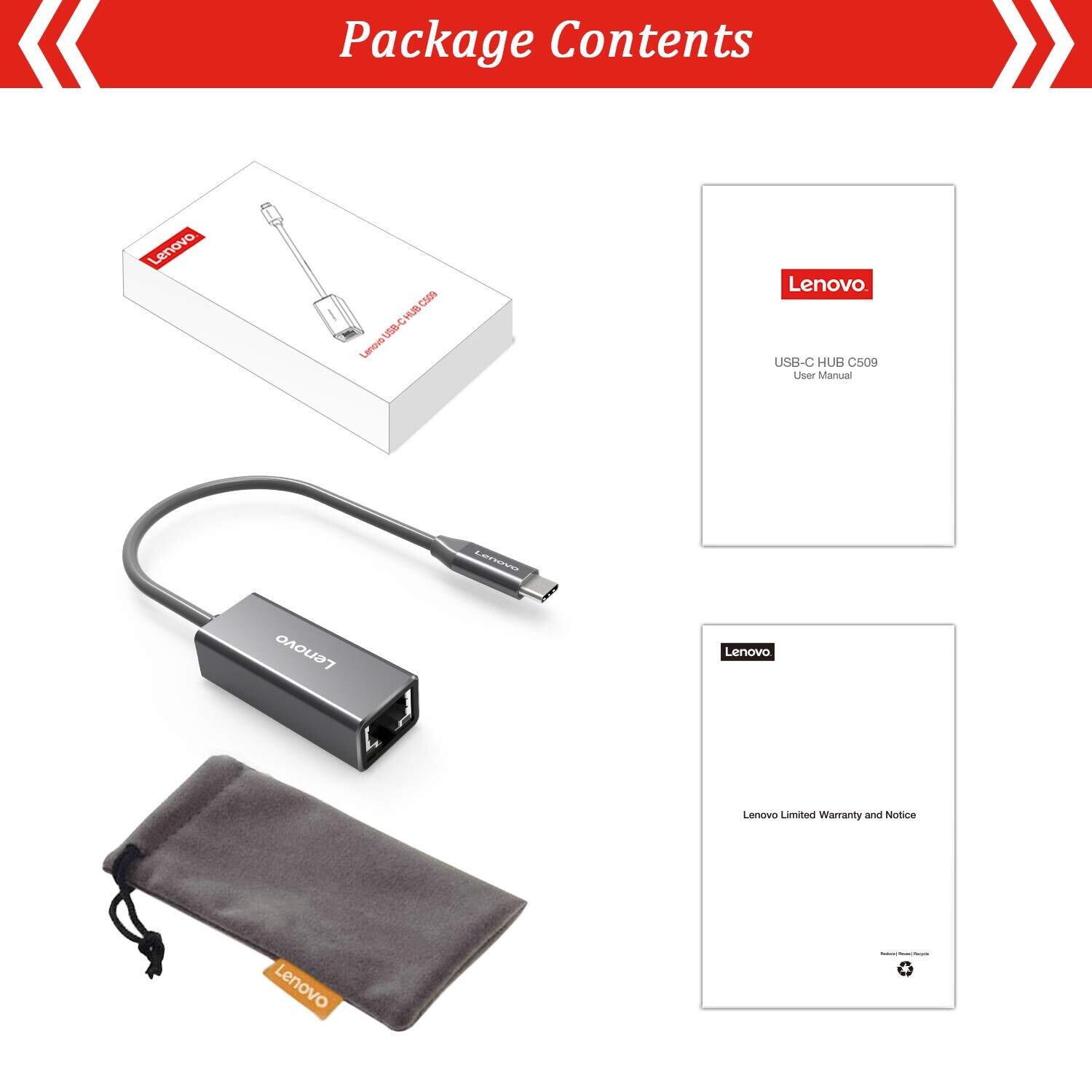 Lenovo USB-C to Ethernet Adapter Lenovo USB-C to Ethernet Adapter