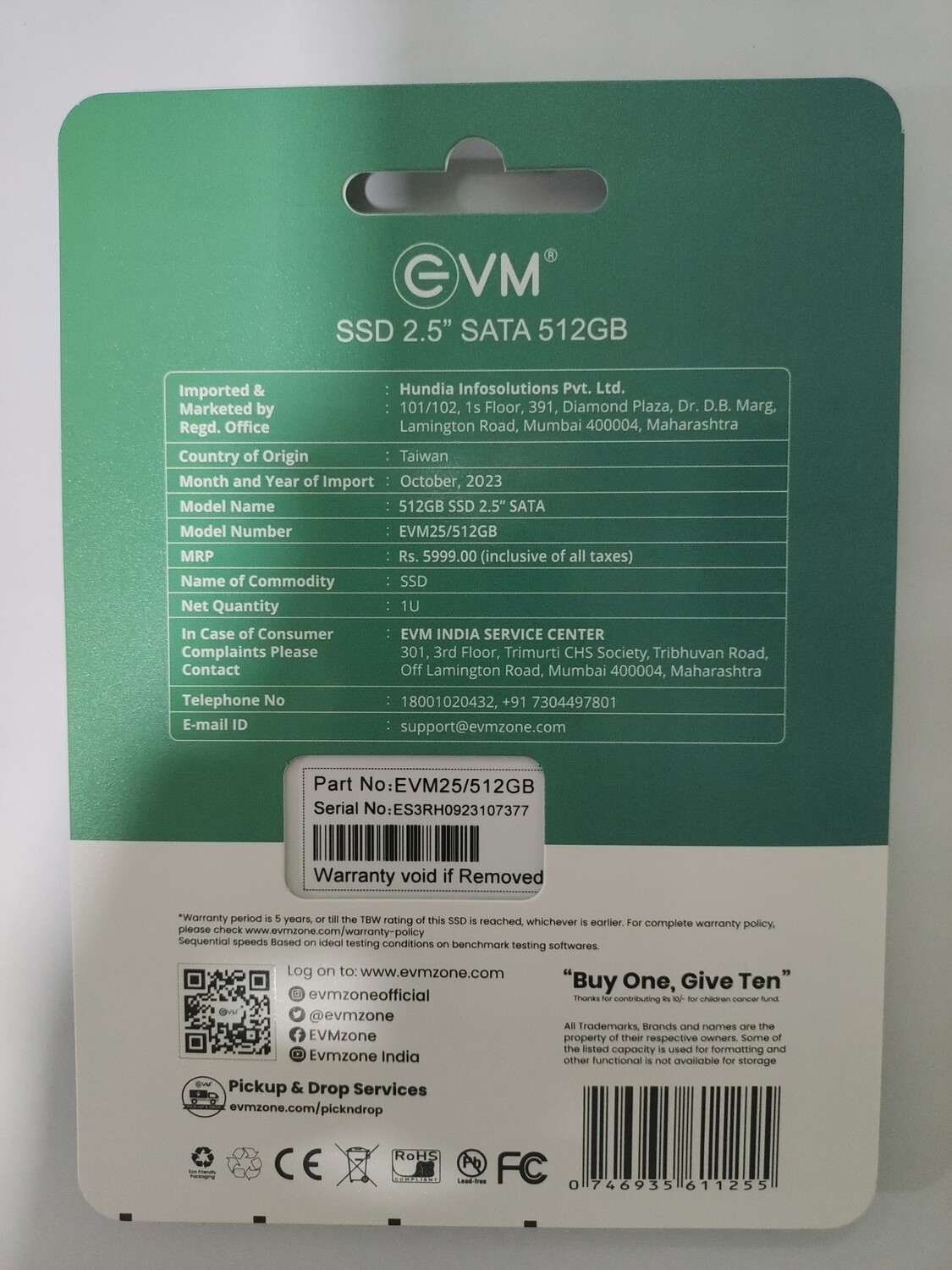 EVM 512GB 2.5 Inch SATA internal SSD