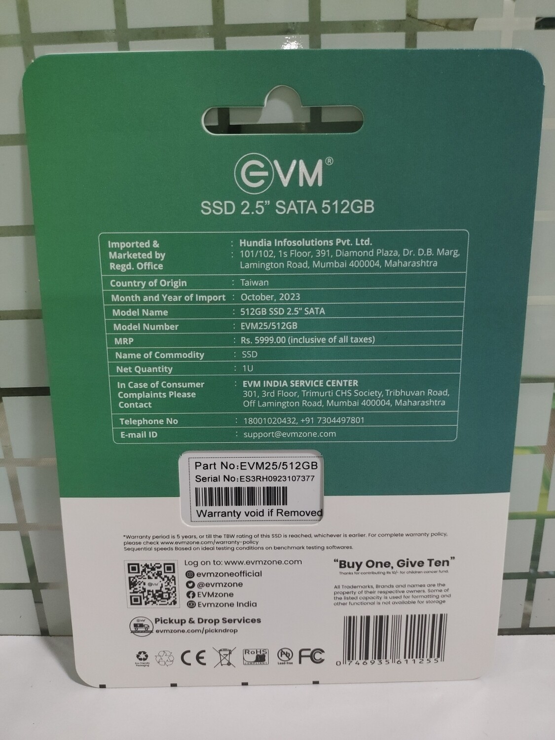 EVM 512GB 2.5 Inch SATA internal SSD