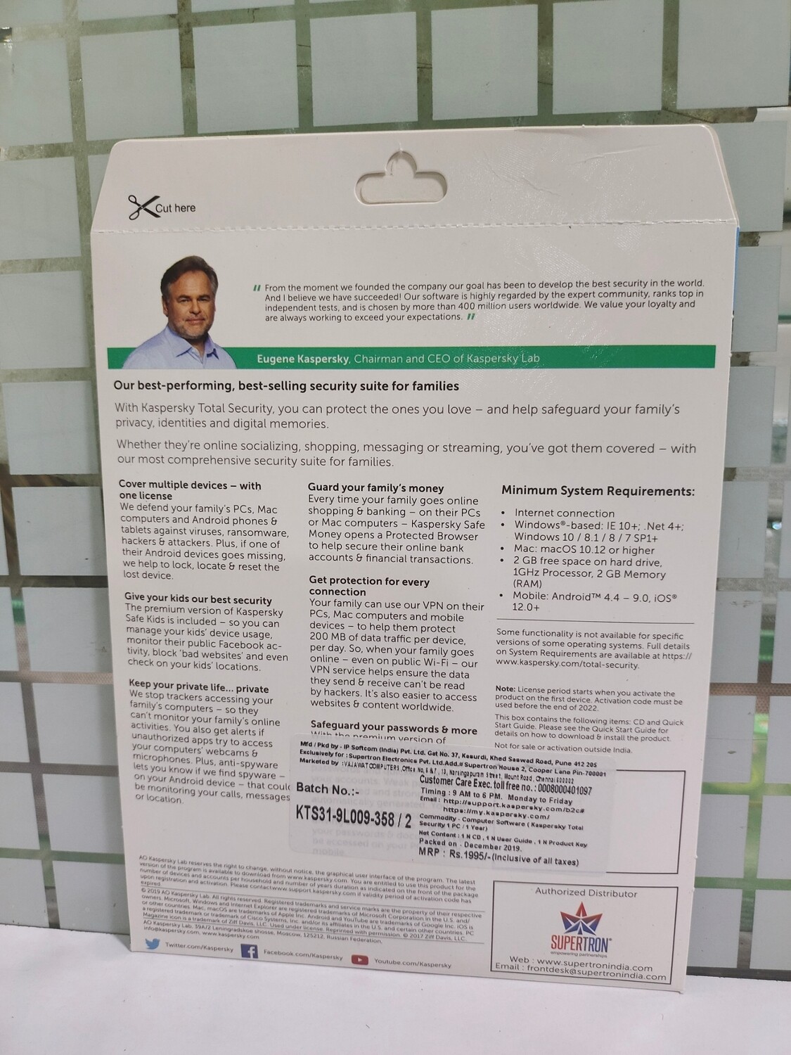 Renewal, 1 User, 1 Year, Kaspersky Total Security Renewal, 1 User, 1 Year, Kaspersky Total Security