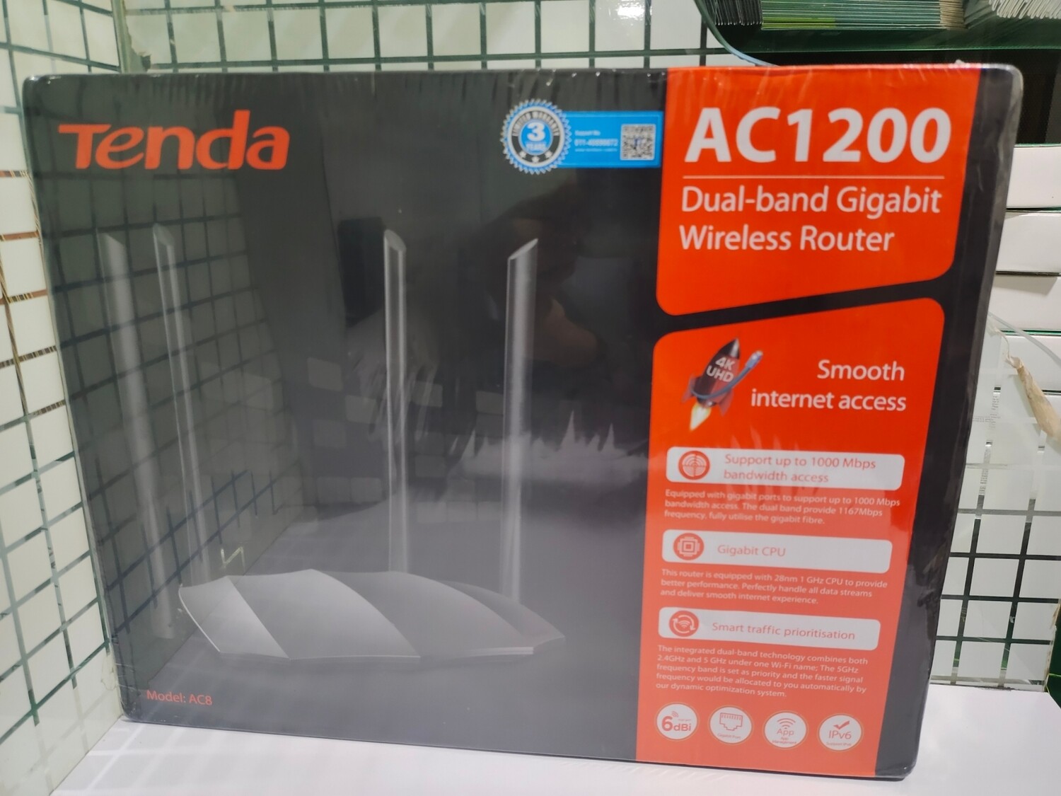 Tenda AC8 AC1200 Dual-band Gigabit Wireless Router