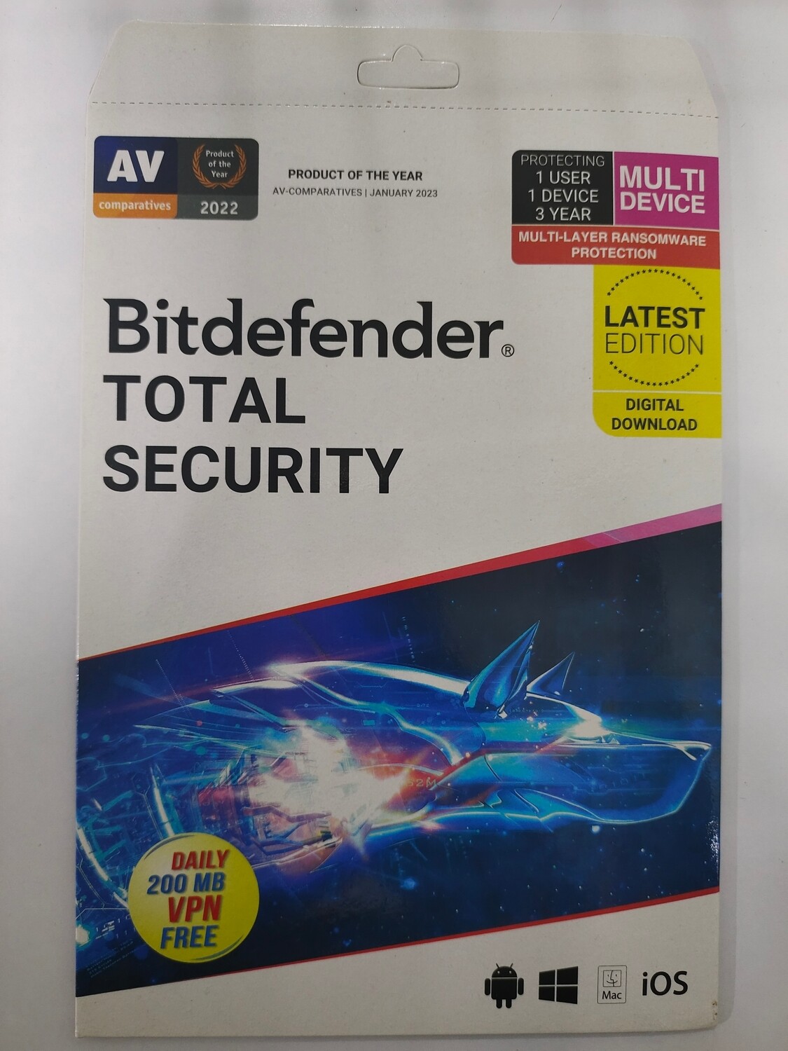 New, 1 User, 3 Year, BitDefender Total Security