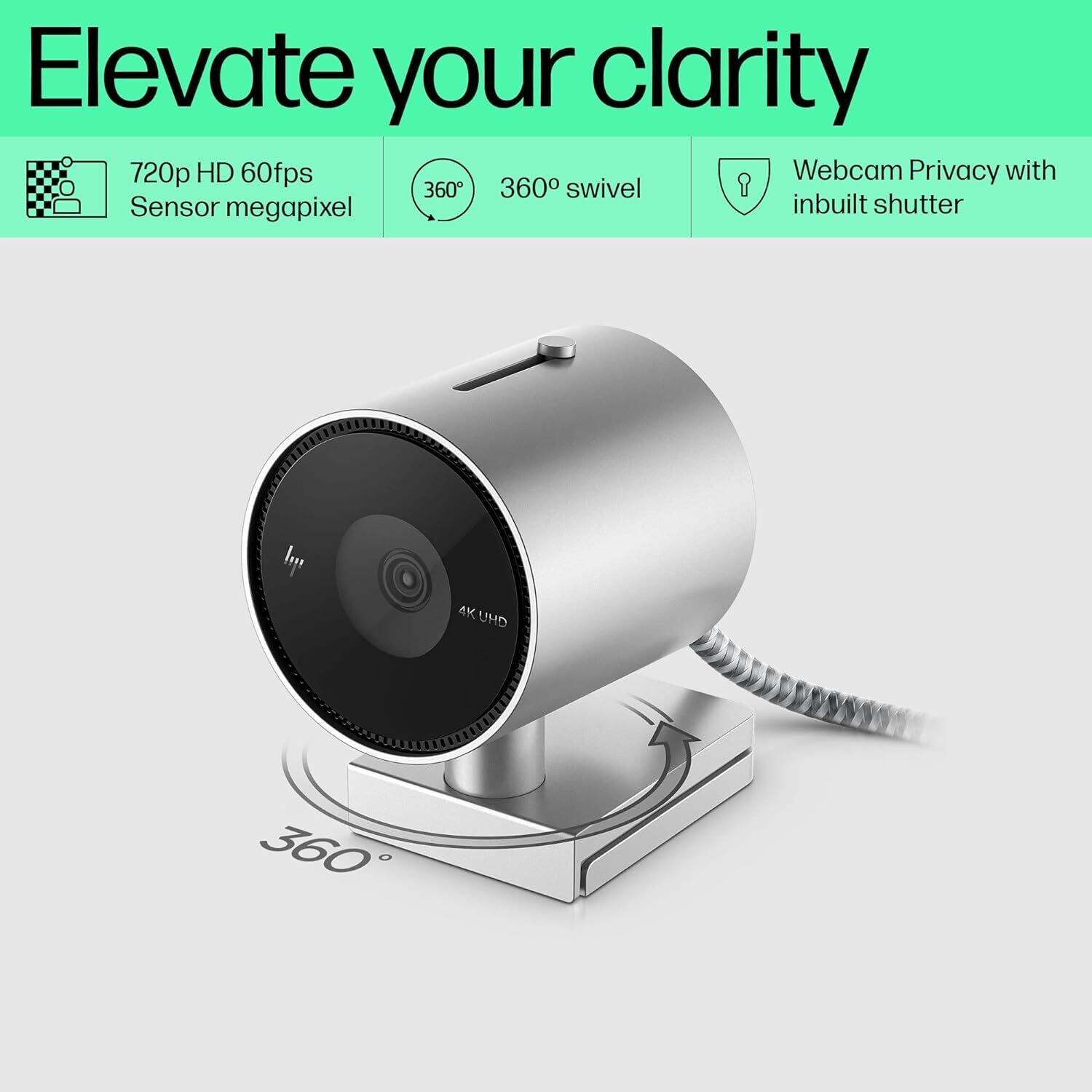 HP 950  4K 60 FPS Webcam with Auto Focus