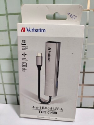 Verbatim 4-in-1 RJ45 & USB-A Type C Hub