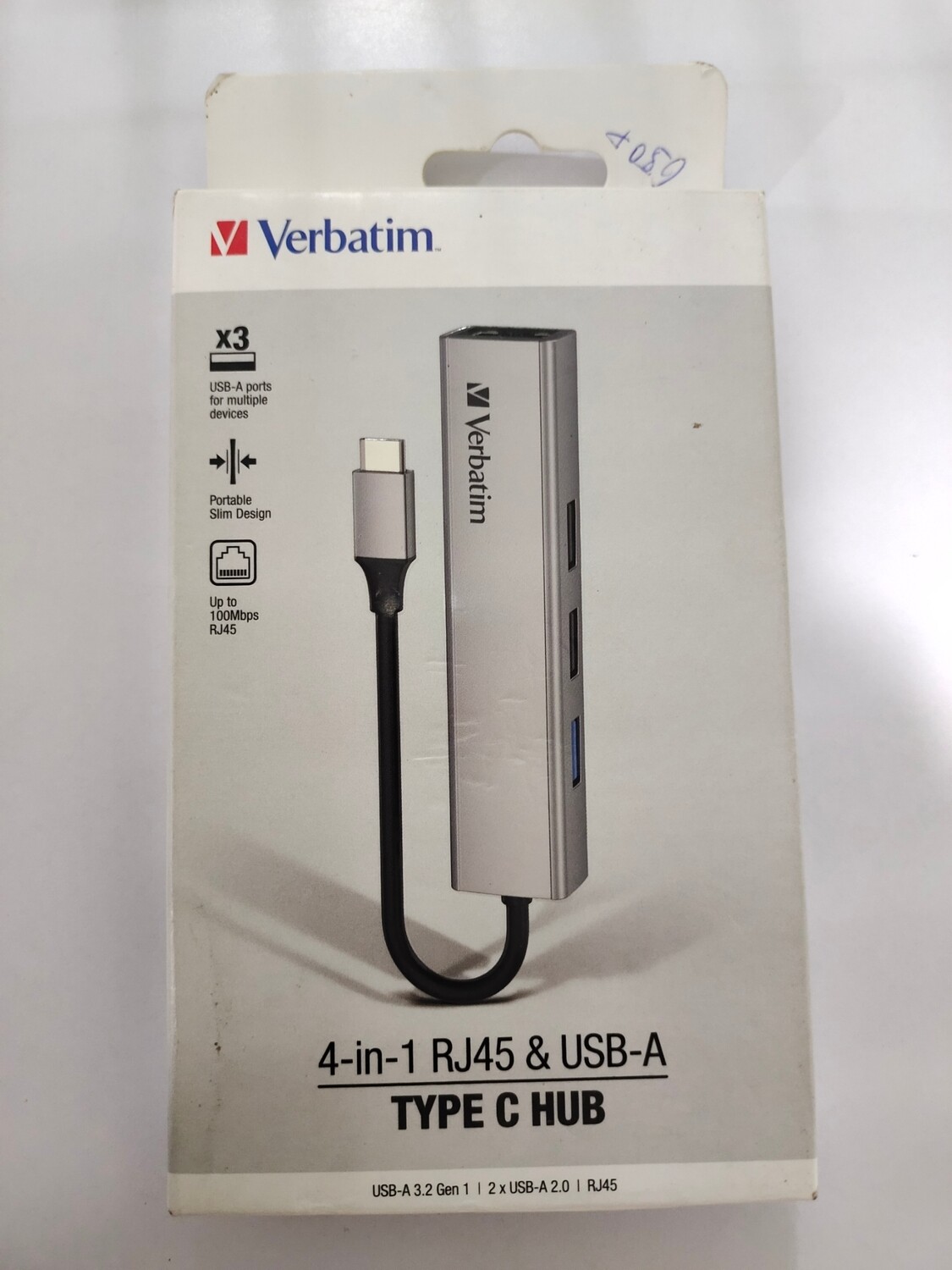 Verbatim 4-in-1 RJ45 & USB-A Type C Hub