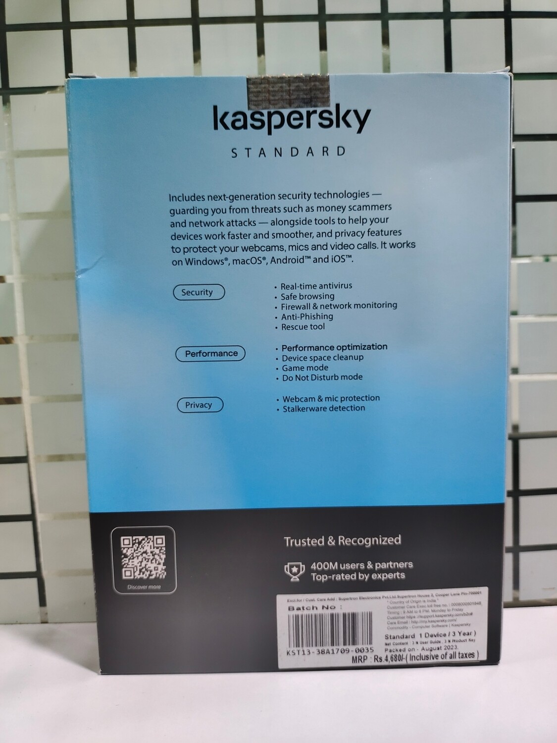 New, 2 User, 3 Year, Kaspersky Standard ( Single Key ) New, 2 User, 3 Year, Kaspersky Standard ( Single Key )