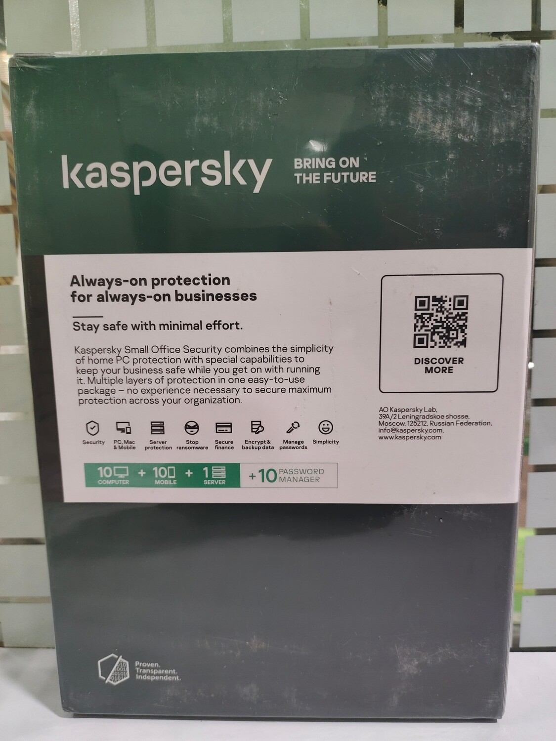 10 PC, 1 Server, 10 Mobile, 1 Year, Kaspersky Small Office Security 10 PC, 1 Server, 10 Mobile, 1 Year, Kaspersky Small Office Security
