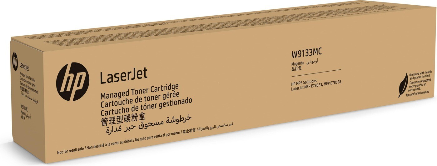 HP W9133MC LaserJet Magenta Managed Toner Cartridge,  Printer
