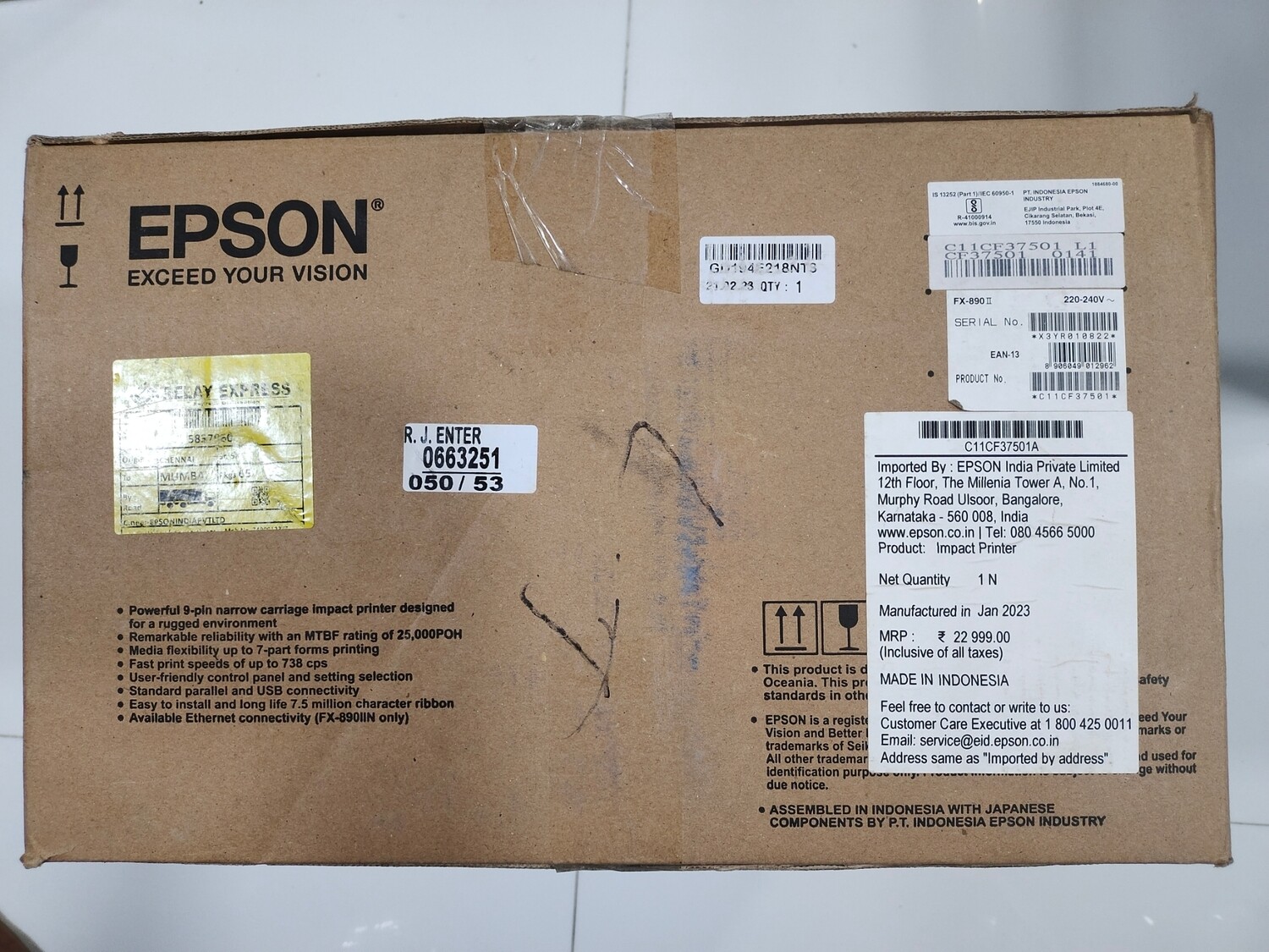 Epson FX-890II 9-Pin Dot Matrix Printer Epson FX-890II 9-Pin Dot Matrix Printer