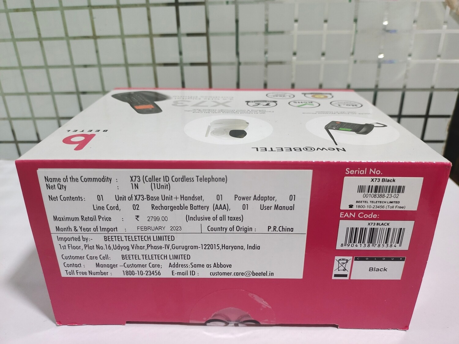 Beetel X73 Cordless Landline Phone Black