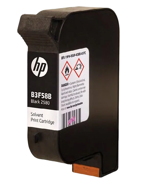 HP 2580 Black Solvent Ink Cartridge (B3F58B)