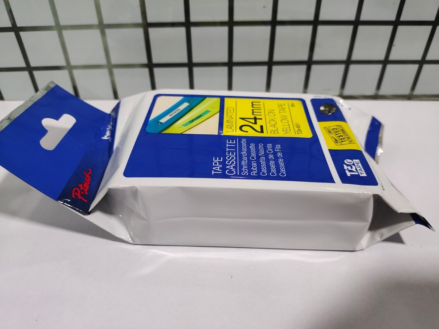 Brother TZe-651 Black on Yellow 24mm Label Tape