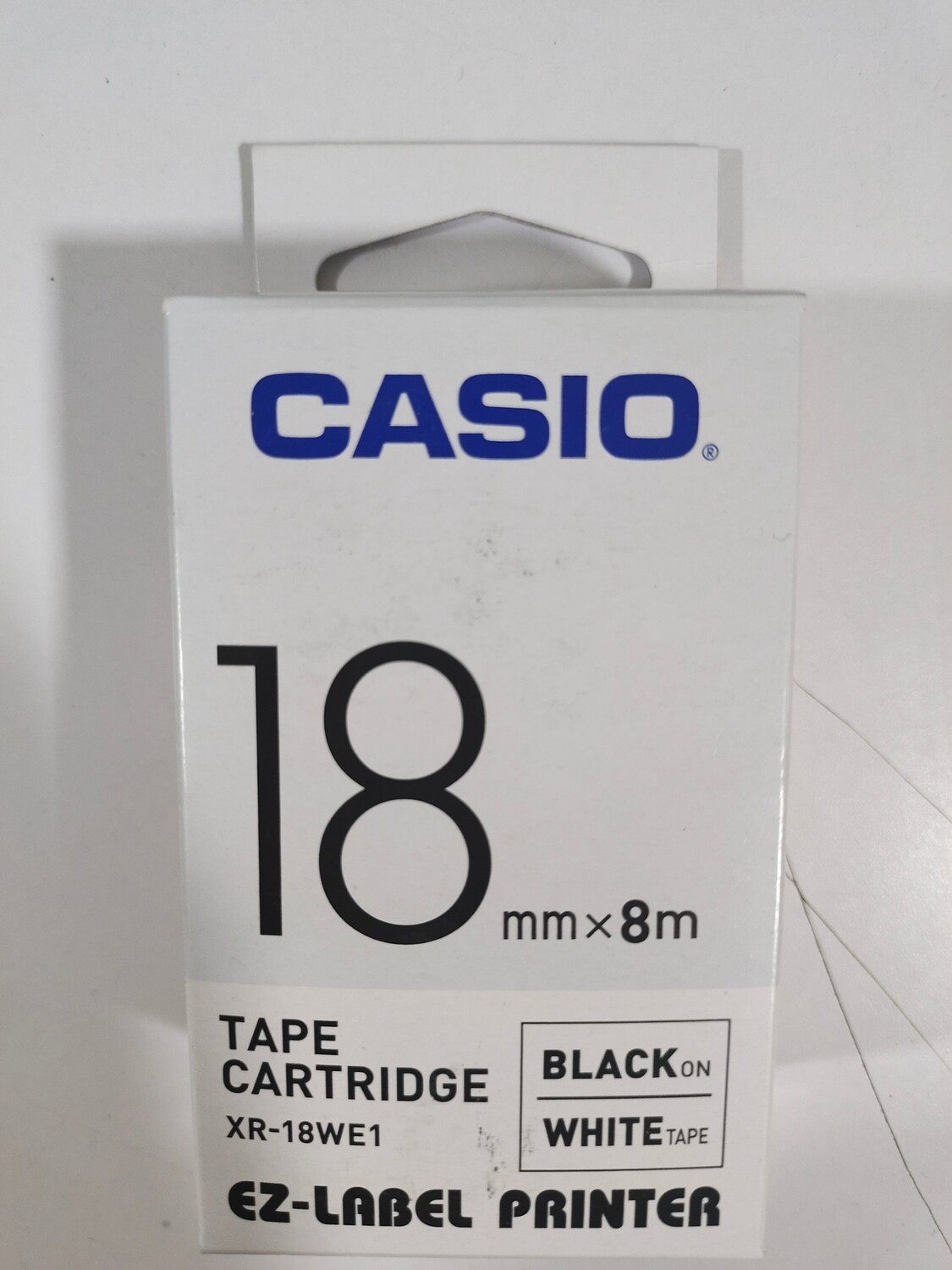 Casio XR-18WE1 Black on White 18mm Label Tape Casio XR-18WE1 Black on White 18mm Label Tape