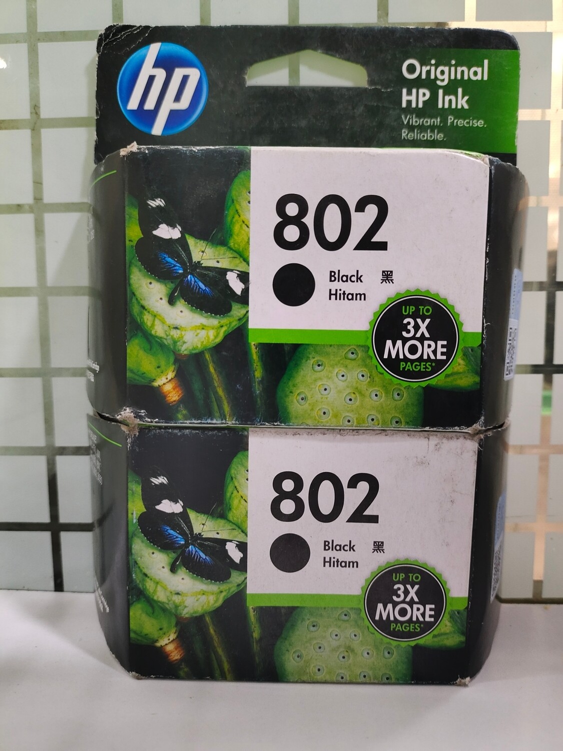 HP 802 Large Ink Cartridge, Black, Twin Pack