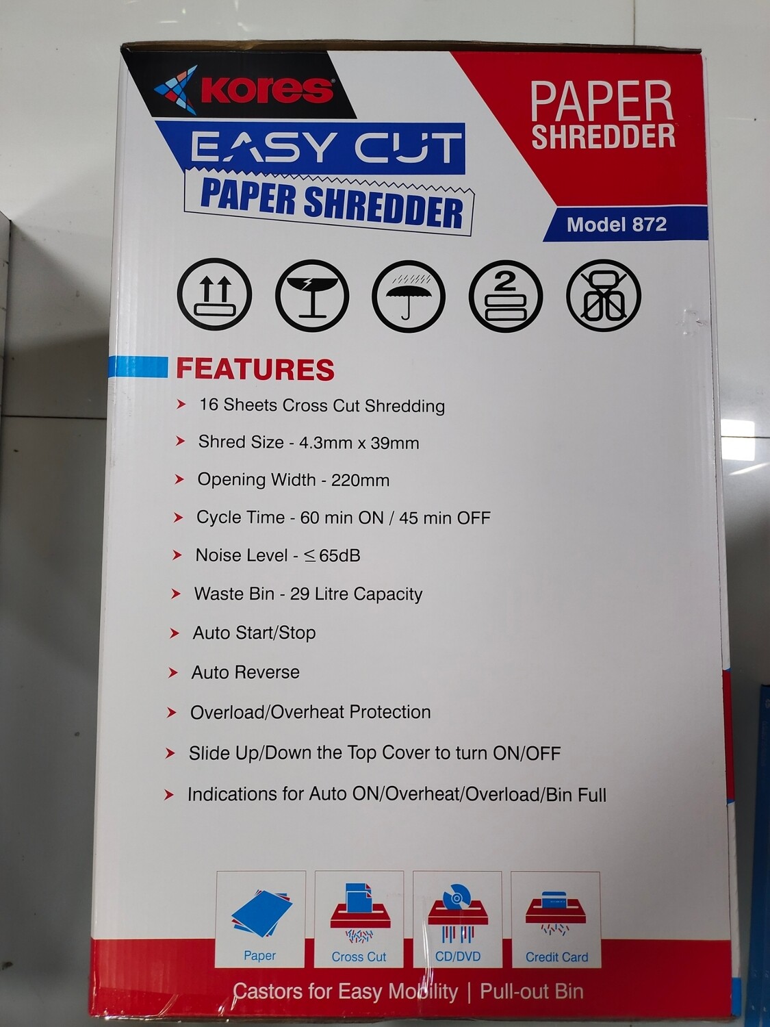 Kores Easy Cut 872 Paper Shredder Kores Easy Cut 872 Paper Shredder