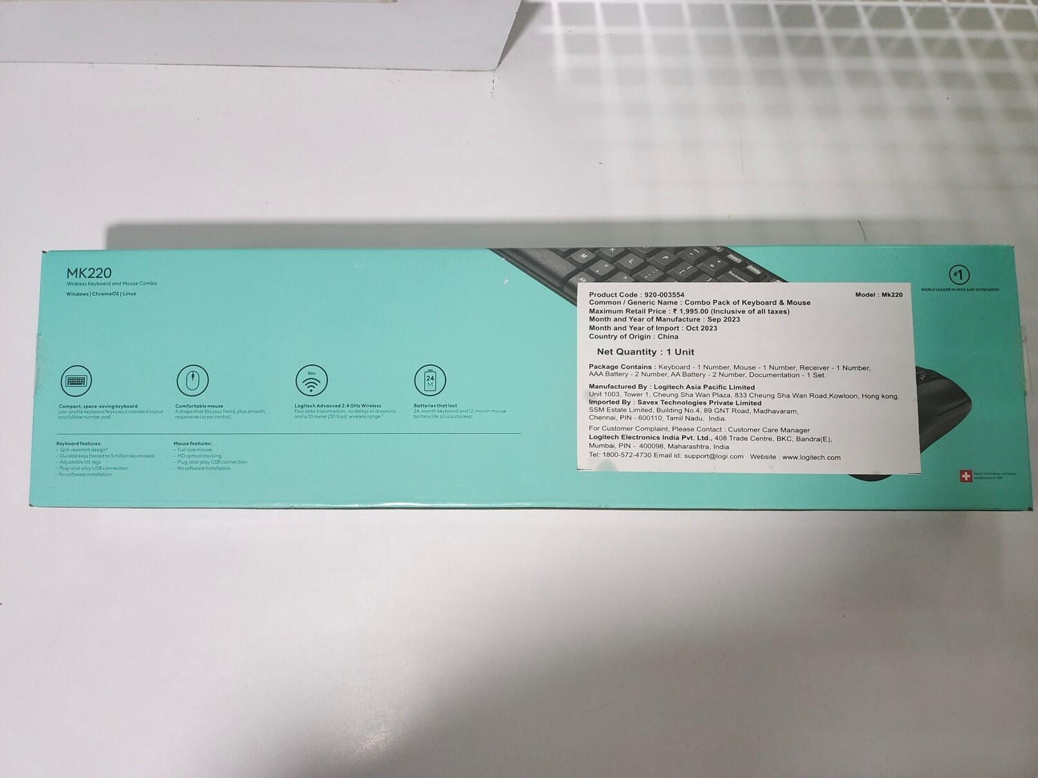 Logitech MK220 Small Wireless Keyboard Mouse