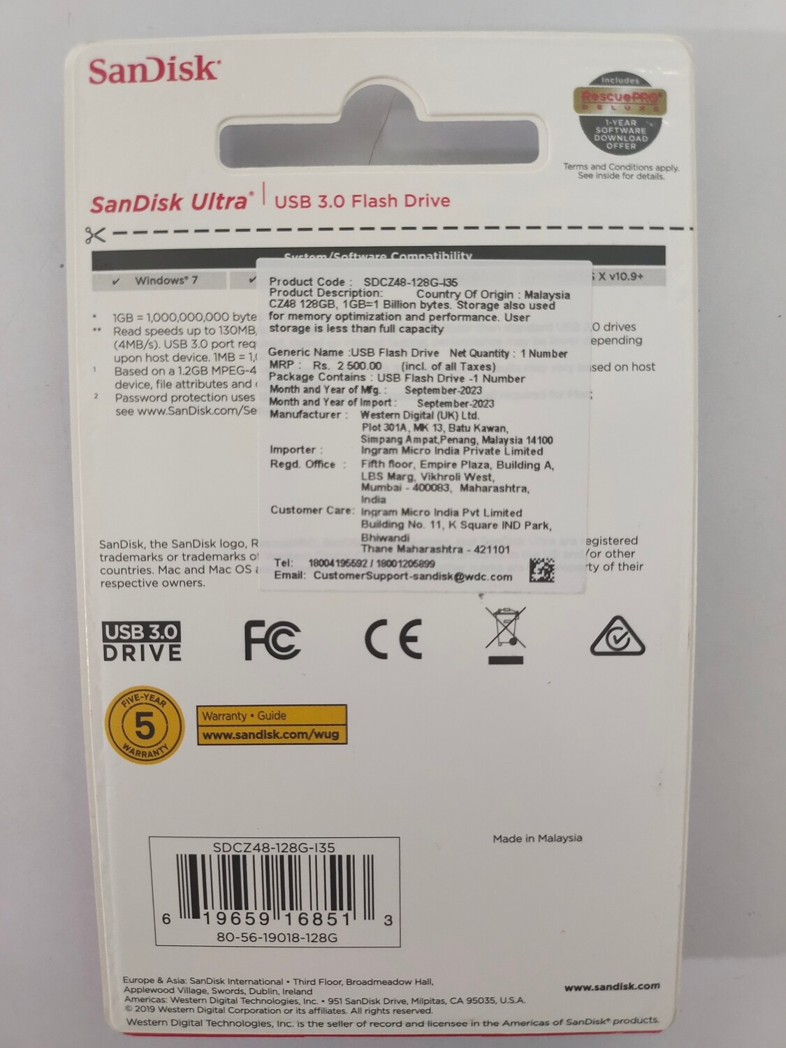 SanDisk Ultra 128GB USB 3.0 Pen Drive ,CZ48