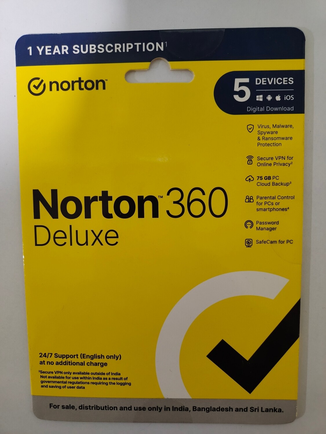 5 User, 1 Year, Norton 360 Deluxe Total Security
