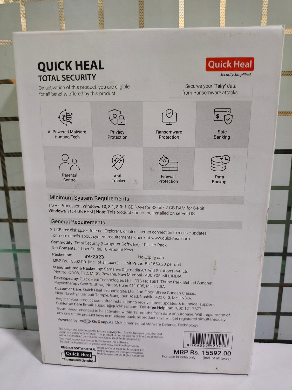 New, 10 User, 3 Year, Quick Heal Total Security
