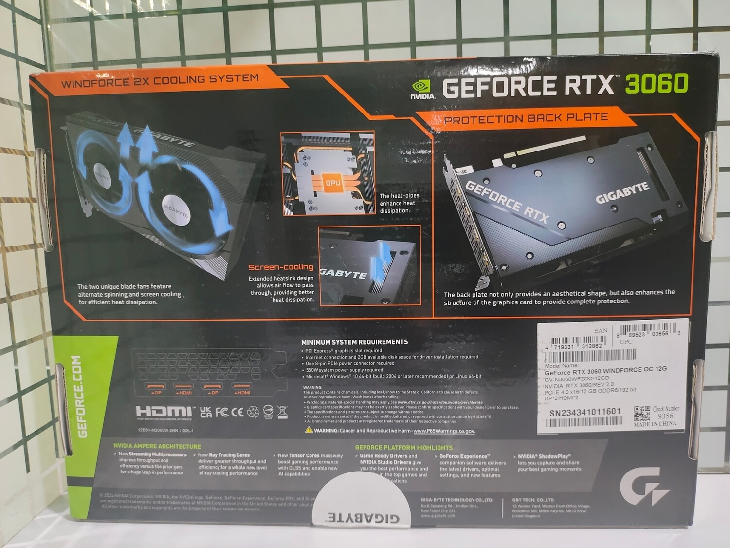 GeForce RTX 3060 GAMING OC 12G Graphics Card