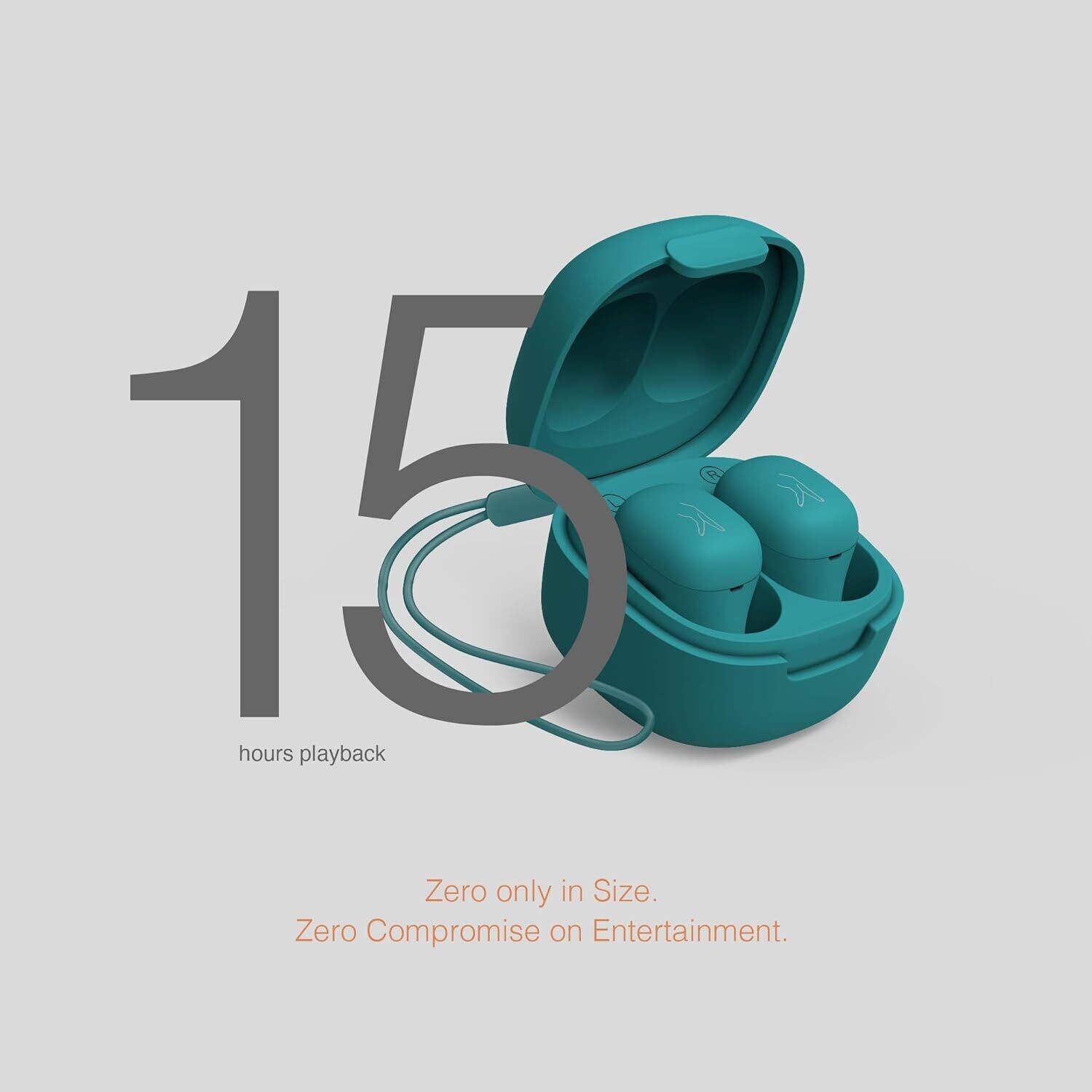 Fingers SizeZero Pods2 TWS Earbuds, Teal