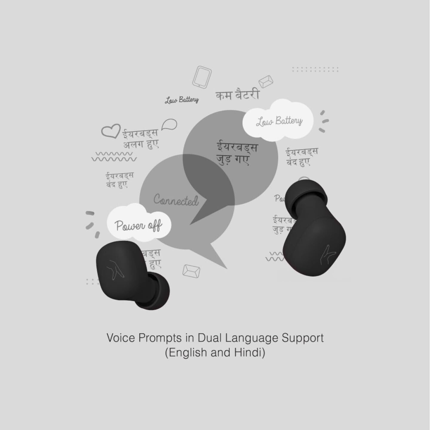 Fingers SizeZero Pods2 TWS Earbuds, Matte Black Fingers SizeZero Pods2 TWS Earbuds, Matte Black