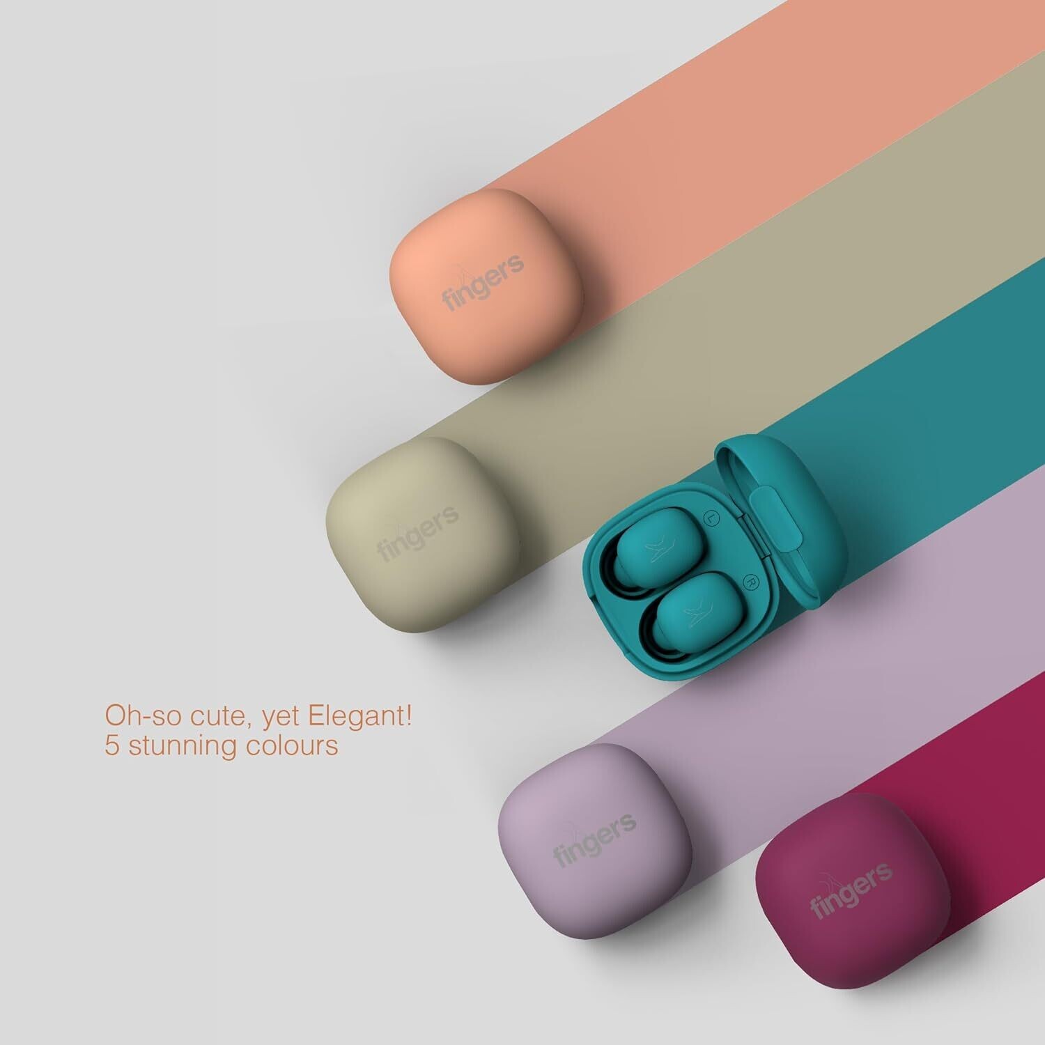 Fingers SizeZero Pods2 TWS Earbuds, Teal