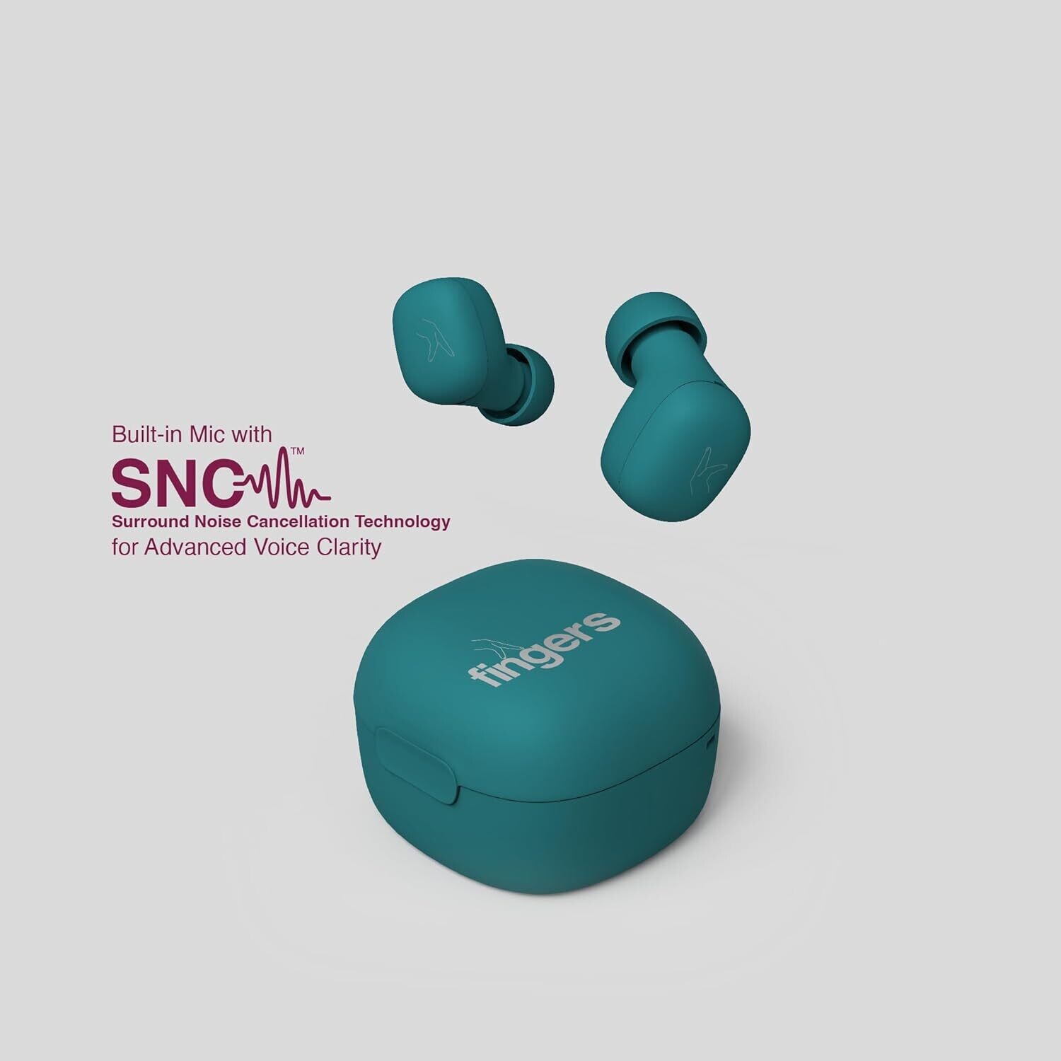 Fingers SizeZero Pods2 TWS Earbuds, Teal