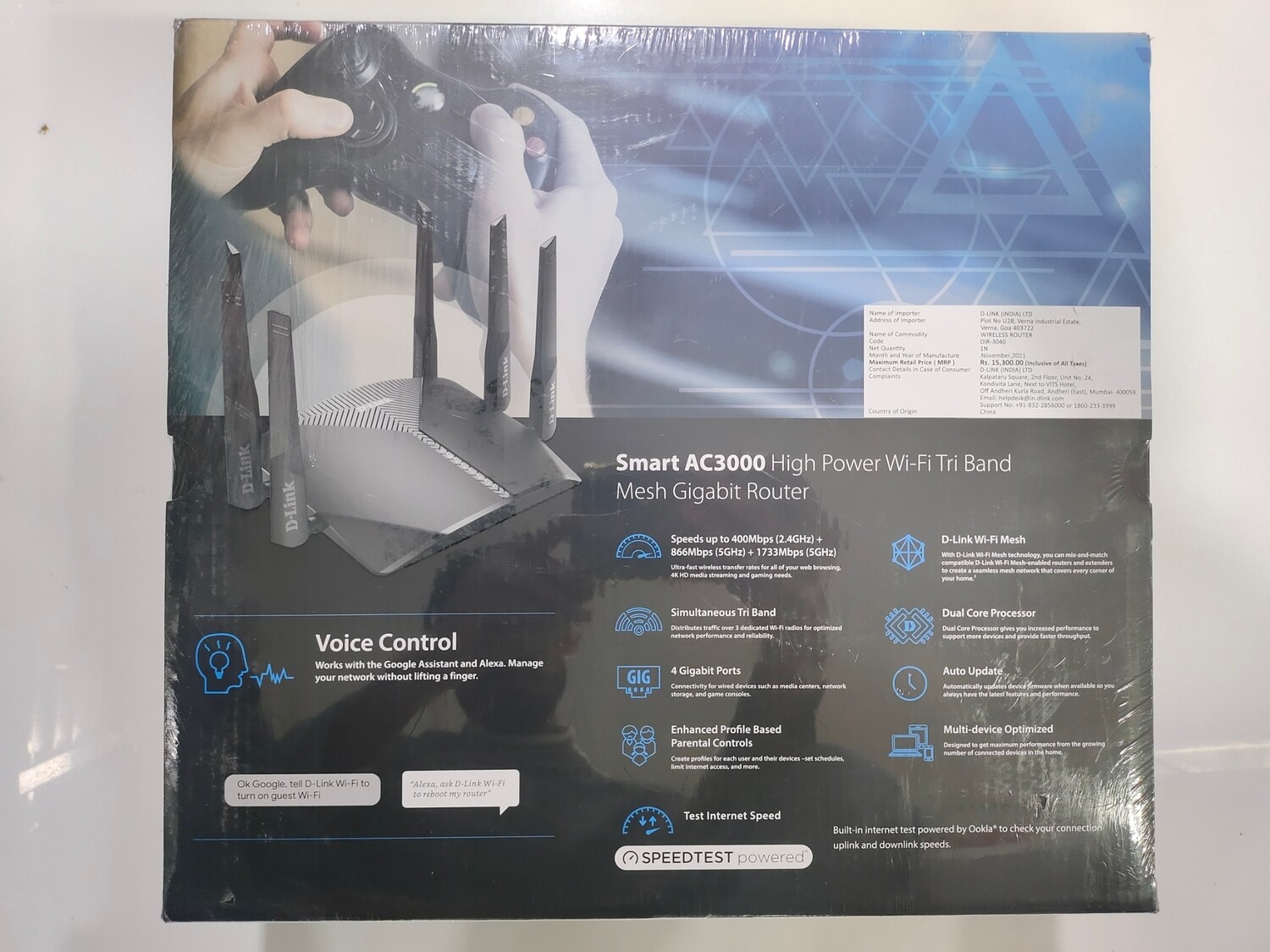 D-Link DIR-3040 AC3000 High-Power Wi-Fi Tri-Band Gigabit Router