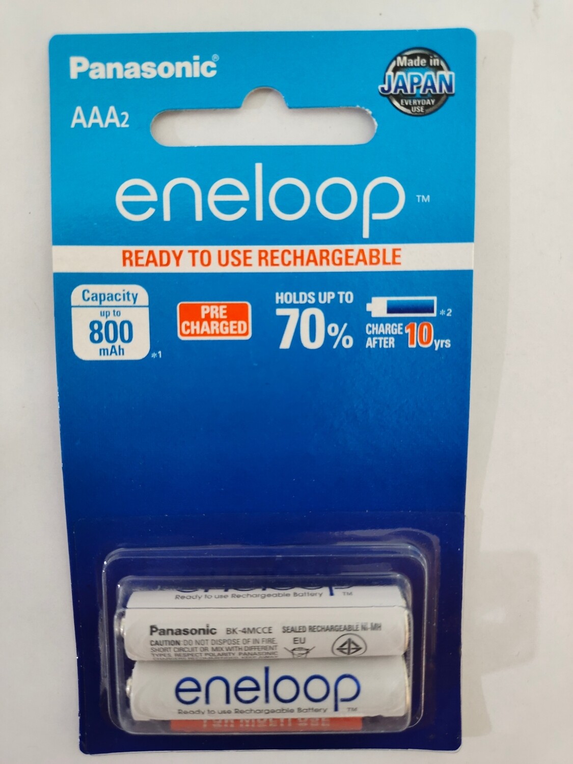 Panasonic AAA, Eneloop 800mAh Rechargeable 2-Battery Panasonic AAA, Eneloop 800mAh Rechargeable 2-Battery