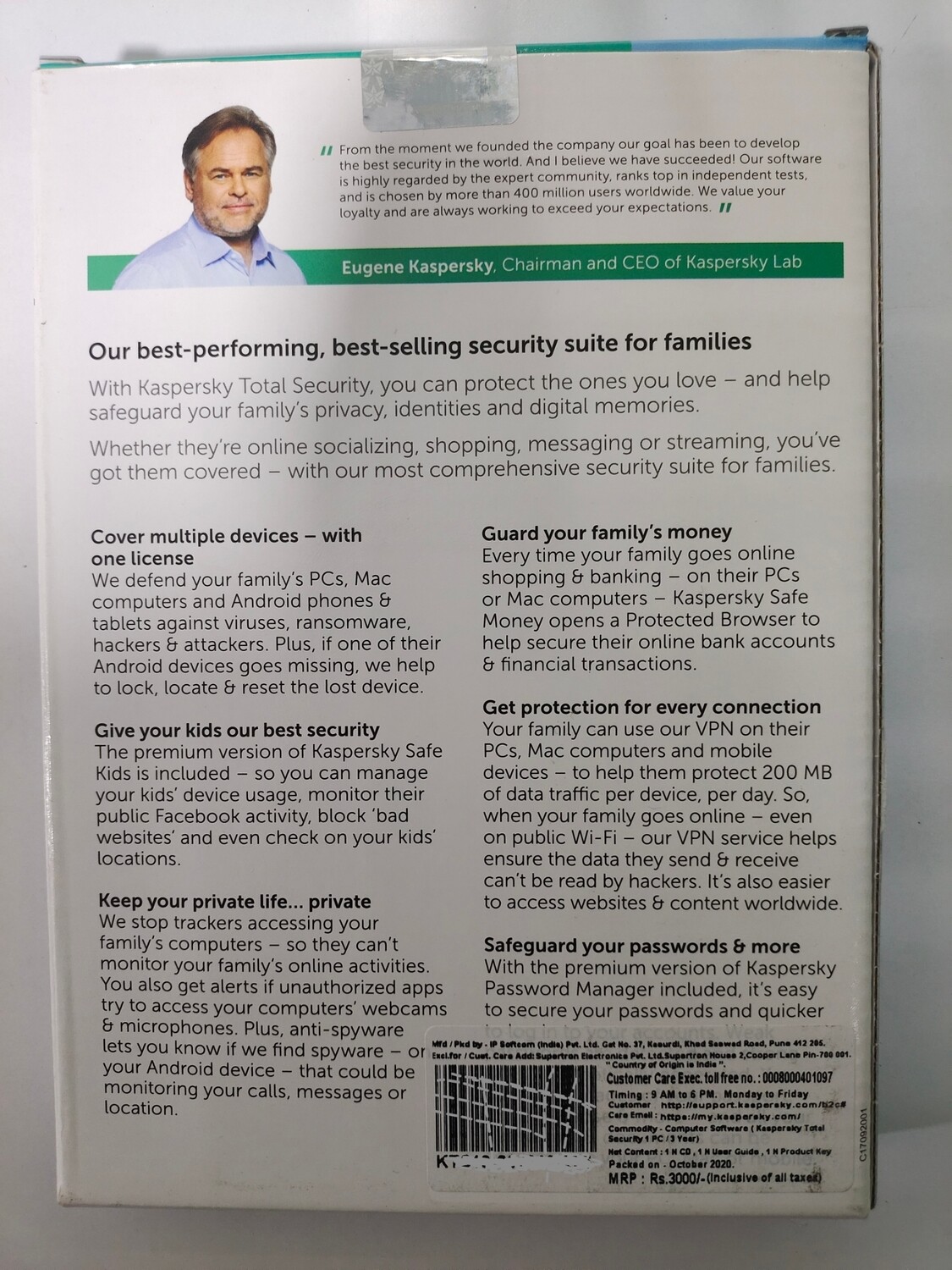 1 User, 3 Year, Kaspersky Total Security 1 User, 3 Year, Kaspersky Total Security