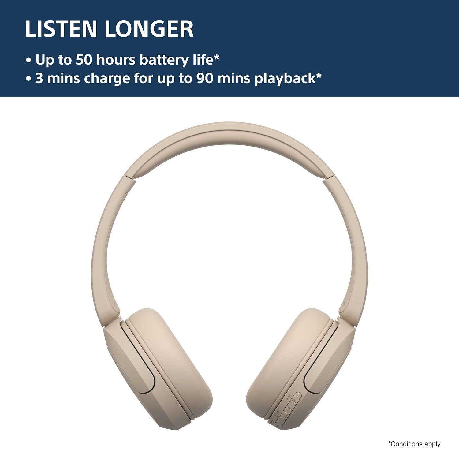 Sony WH-CH520 Wireless Headphone, Beige Sony WH-CH520 Wireless Headphone, Beige