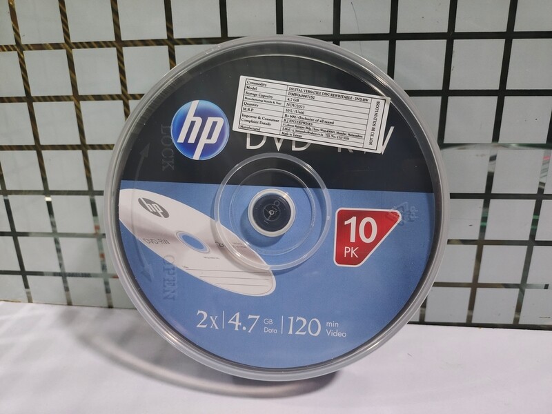 HP DVD-RW 4.7GB Blank Disk’s (Pack of 10disk)