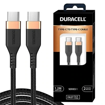 Duracell 1.2mtr 4A Type-C to Type-C Charging Cable
