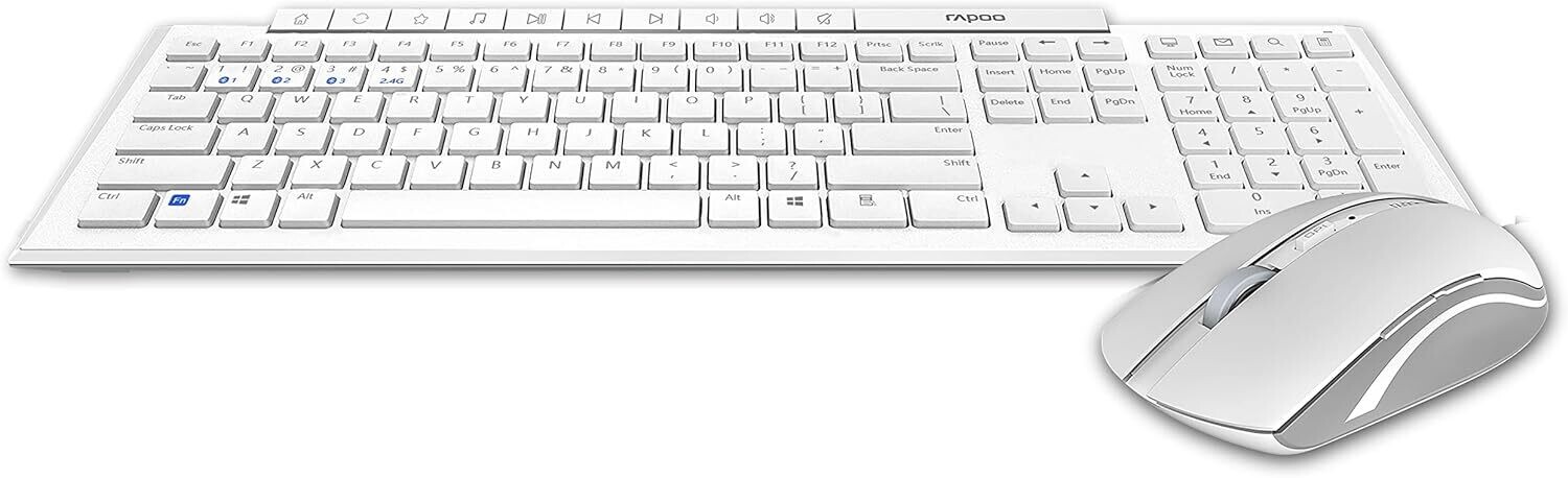 Rapoo 8210M Wireless Keyboard Mouse, White Rapoo 8210M Wireless Keyboard Mouse, White