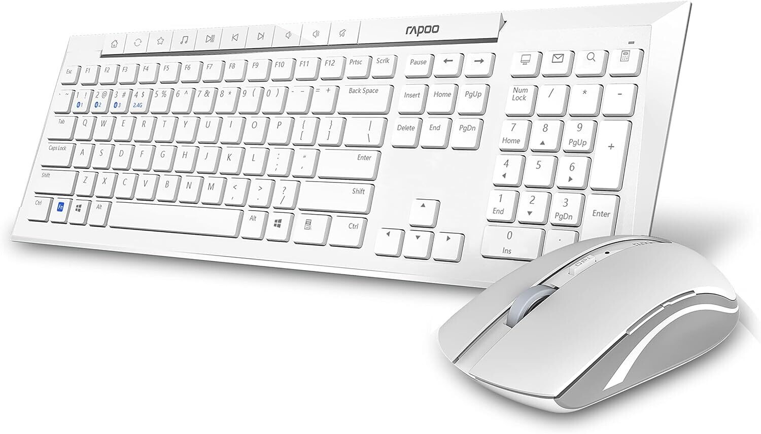 Rapoo 8210M Wireless Keyboard Mouse, White Rapoo 8210M Wireless Keyboard Mouse, White