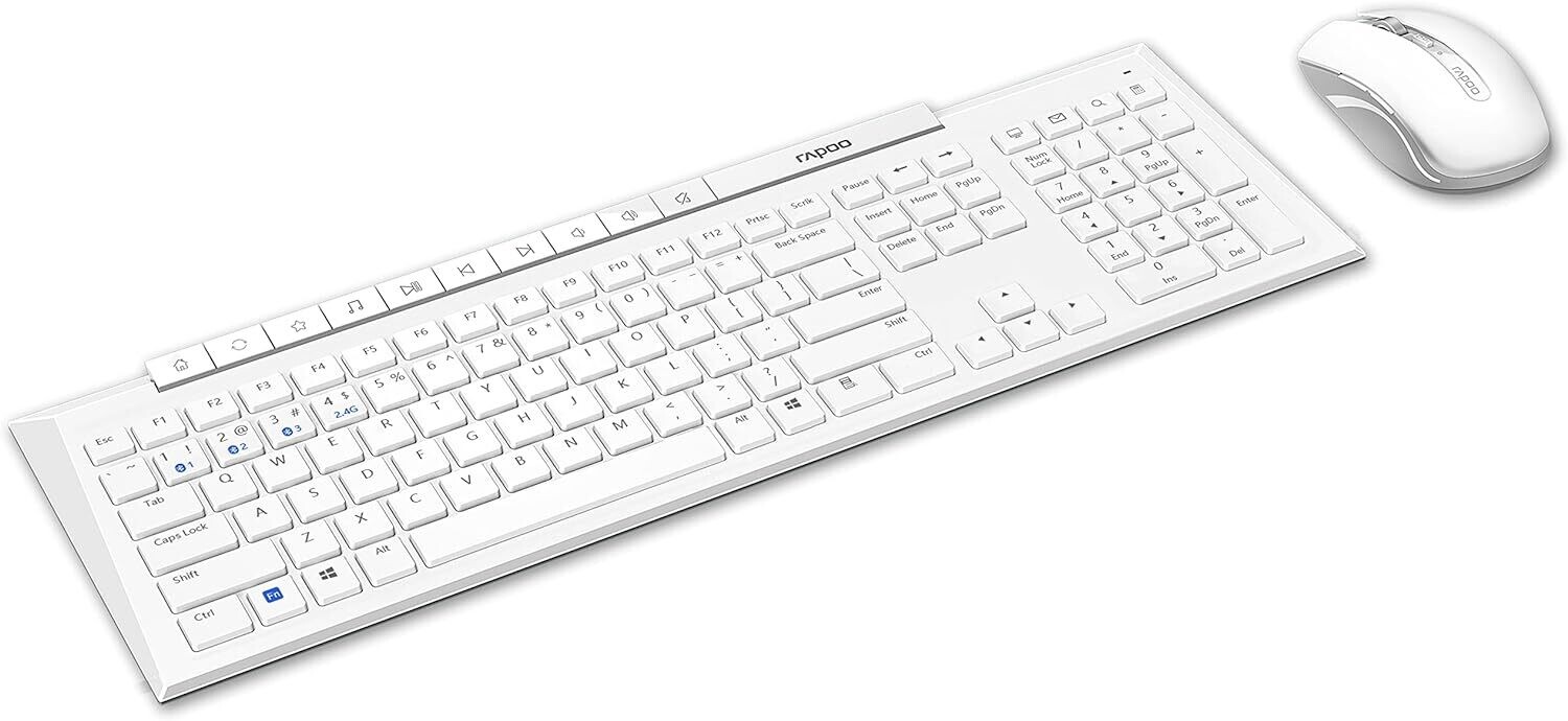 Rapoo 8210M Wireless Keyboard Mouse, White Rapoo 8210M Wireless Keyboard Mouse, White
