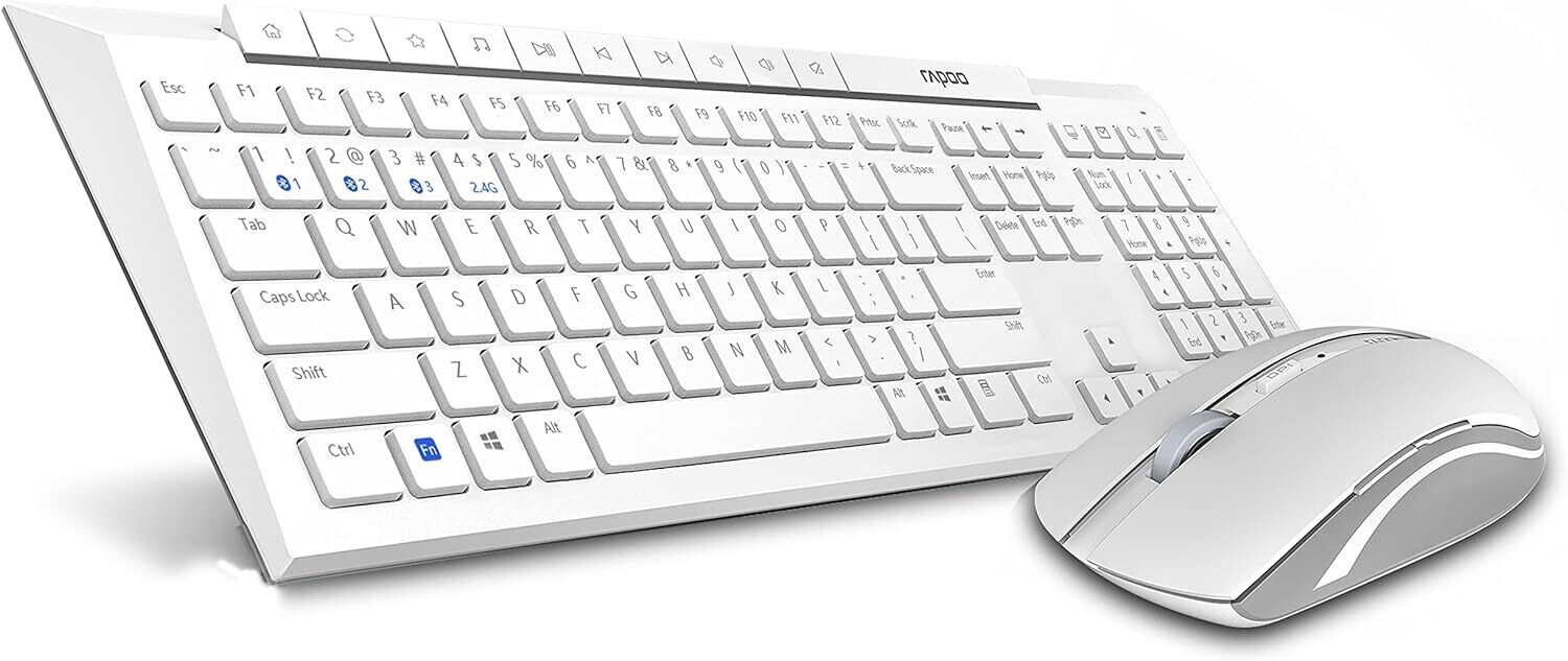 Rapoo 8210M Wireless Keyboard Mouse, White