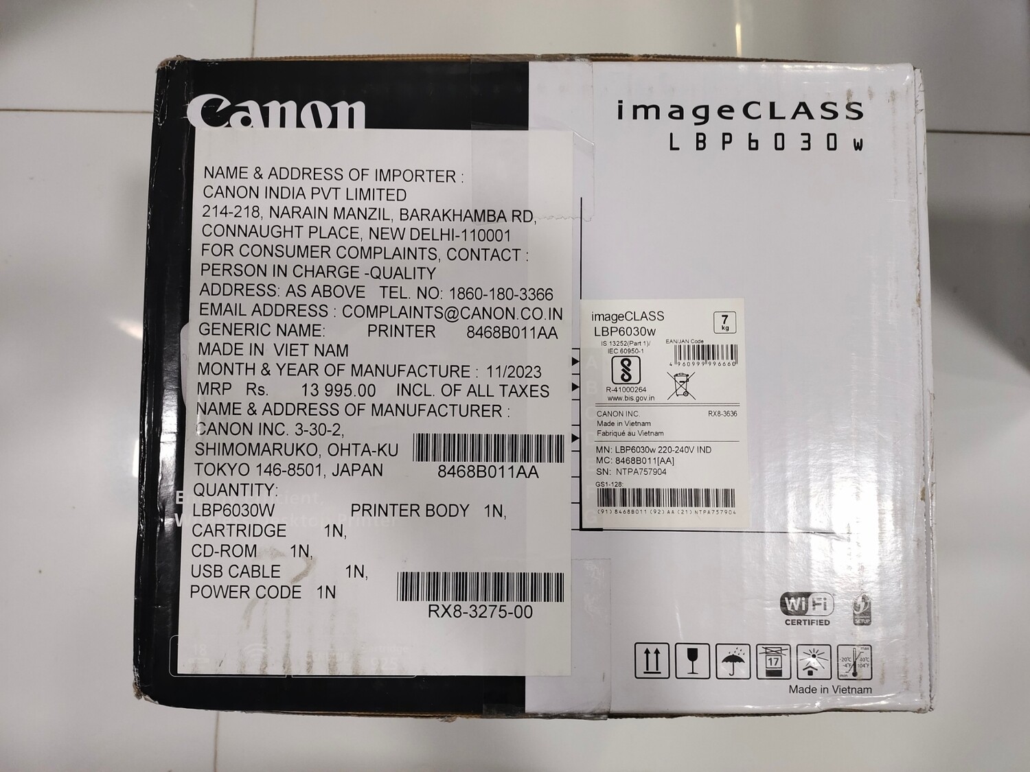 Canon LBP 6030w Wireless 18ppm Laser Printer