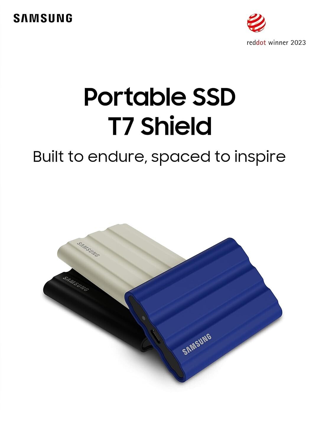Samsung T7 Shield 1TB, Portable SSD, up-to 1050MB/s